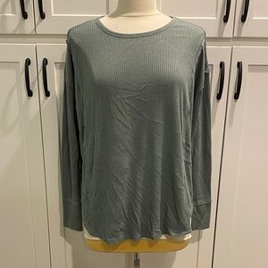 Knox Rose Sage Ribbed Long Sleeve Top